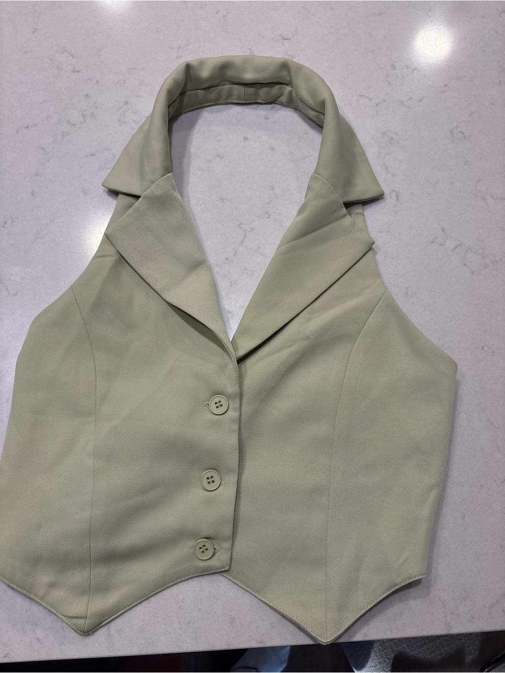 Womens Halter Vest in Light Sage
